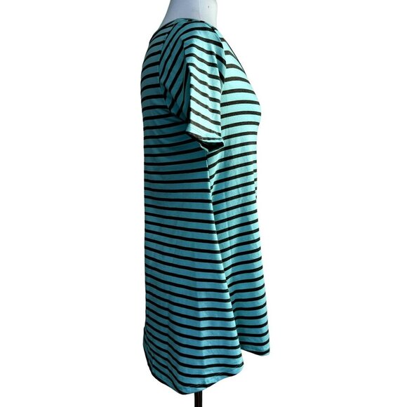 Lularoe Simply Comfortable Pullover Striped Short Sleeve Tunic Top Sz XXS - Picture 3 of 7